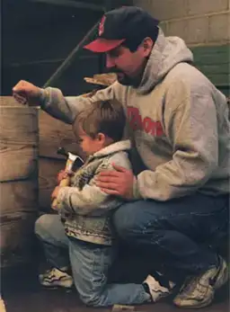 Through the generations! Frank Ritson with his son, Nick Ritson 1998